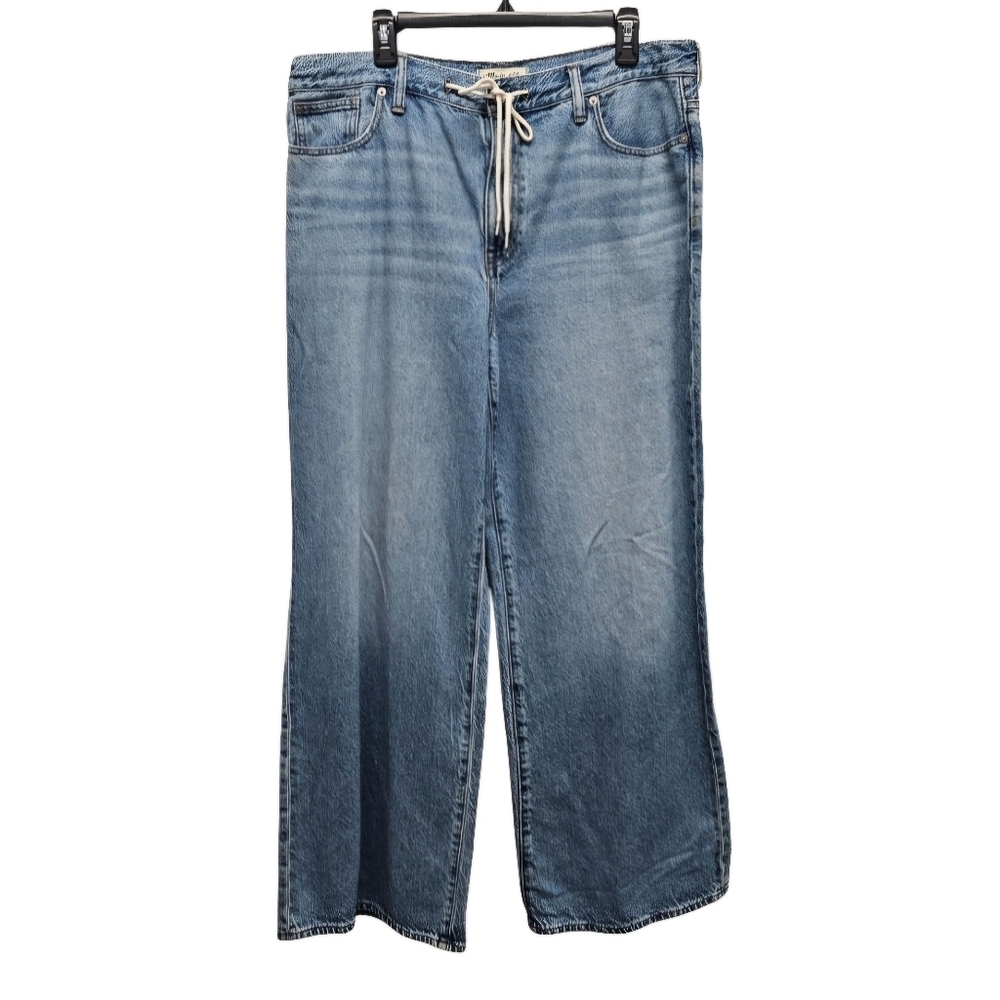 0051 Madewell Superwide Leg Drawstring Denim Jeans Size 32 High Rise